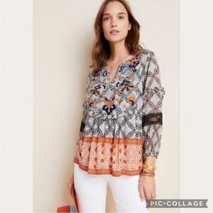 :Price Firm: Anthropologie Terri Embroidered Top